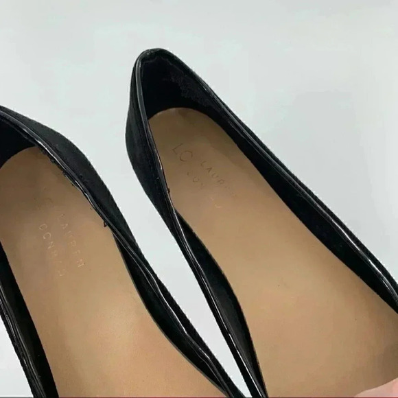 LC Lauren Conrad sheen ballet flats size 10 black faux suede vegan balletcore - Picture 10 of 12